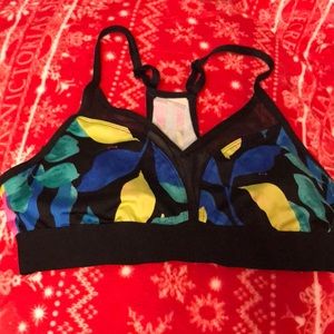 Pink active sports bra